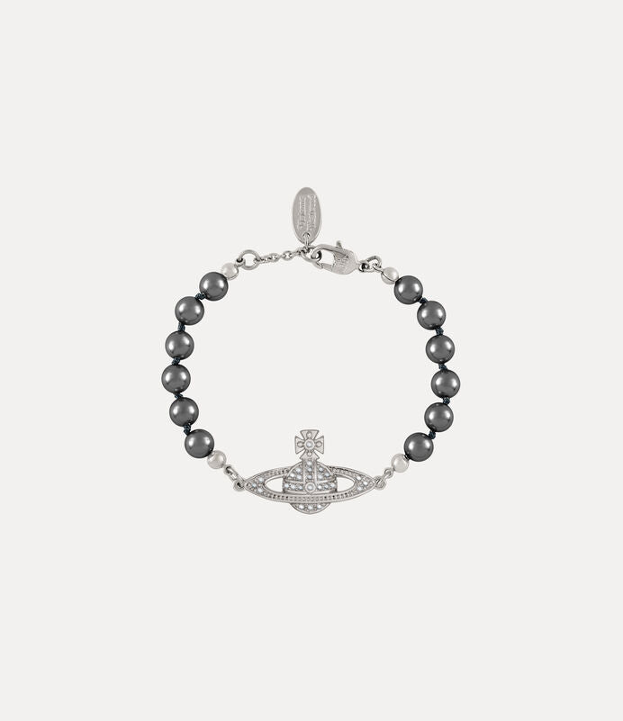 (現貨！）Vivienne Westwood Mini Bas Relief Bracelet 經典滿鑽土星珍珠手鍊（共3色！）