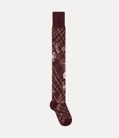 Vivienne Westwood Sock 土星線條膝上襪