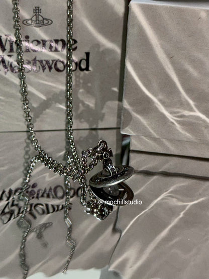 (現貨！）Vivienne Westwood MAN. New Petite Orb Pendant Necklace 做舊立體土星小號項鍊