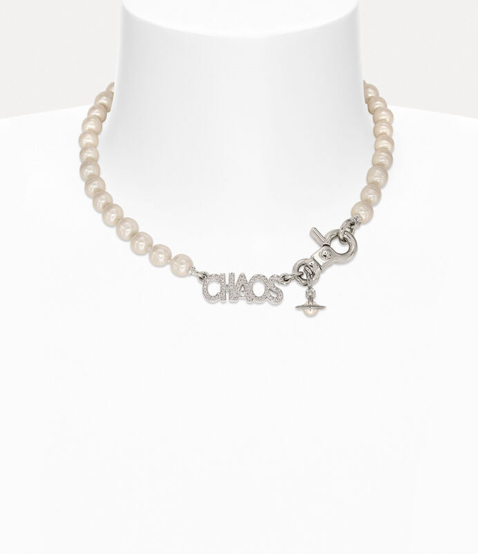 Vivienne Westwood Chaos Pearl Necklace 經典字母珍珠項鍊（共2色！）
