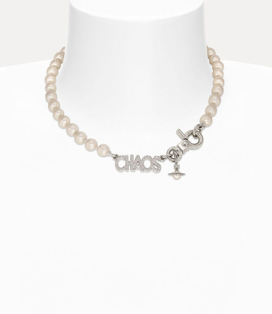 Vivienne Westwood Chaos Pearl Necklace 經典字母珍珠項鍊（共2色！）