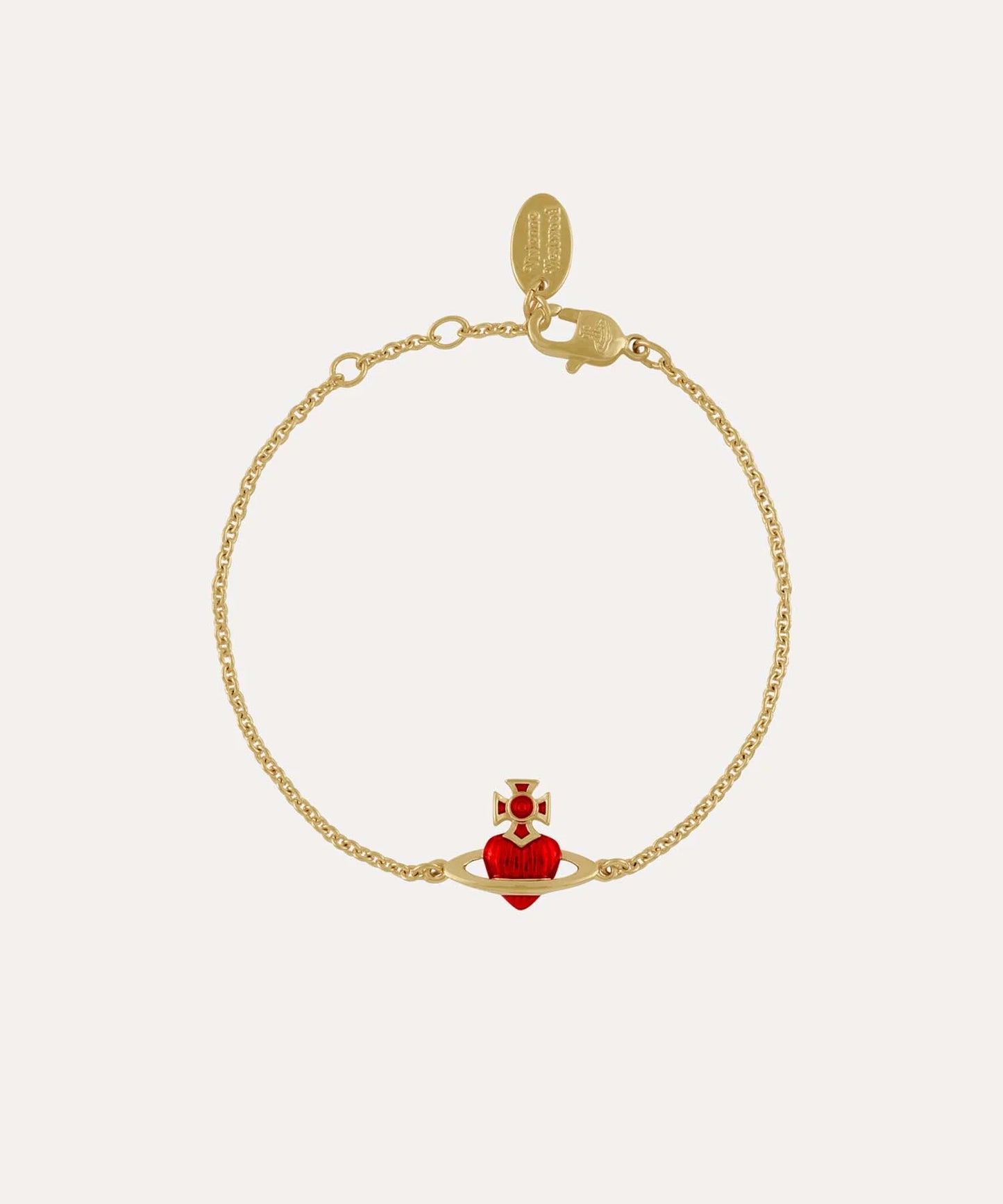 Vivienne Westwood FABIANNA Bas Relief 琺瑯愛心手鍊