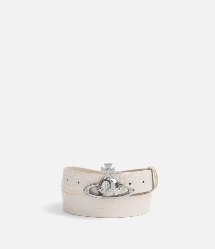 Vivienne Westwood Orb Buckle Belt 鱷魚壓紋土星皮帶 (共2色！）