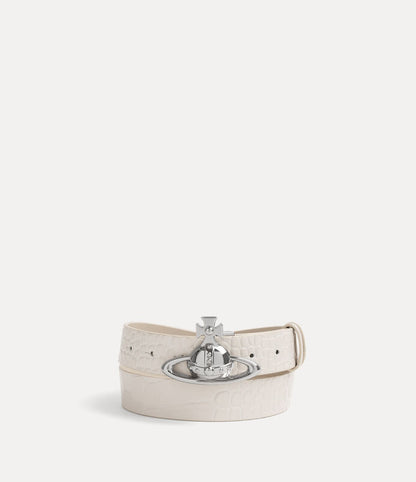 Vivienne Westwood Orb Buckle Belt 鱷魚壓紋土星皮帶 (共2色！）