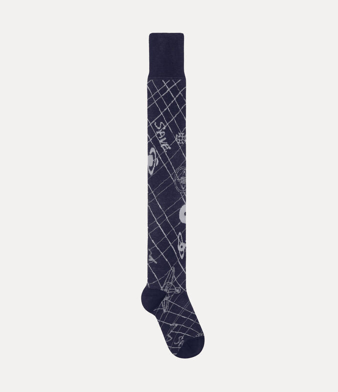 Vivienne Westwood Sock 土星線條膝上襪