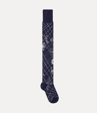 Vivienne Westwood Sock 土星線條膝上襪