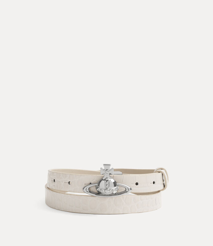 Vivienne Westwood Small Orb Buckle Belt 鱷魚壓紋土星皮帶 (共2色！）