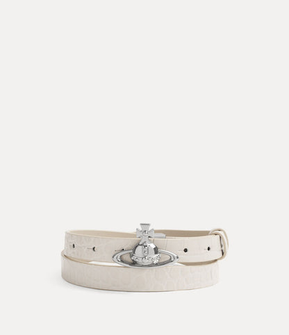 Vivienne Westwood Small Orb Buckle Belt 鱷魚壓紋土星皮帶 (共2色！）