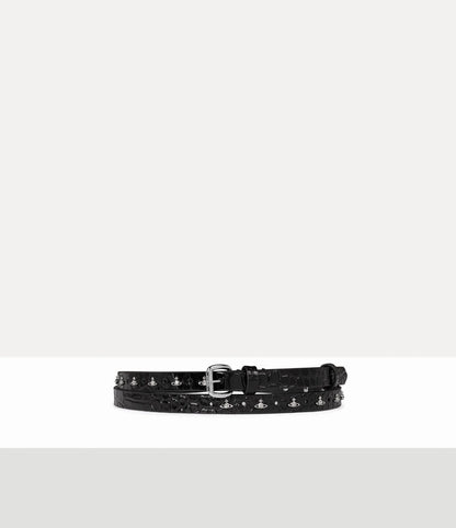 Vivienne Westwood  Mini Alex Orb Belt 鱷魚壓紋土星皮帶