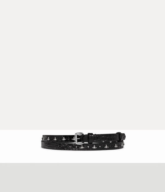 Vivienne Westwood  Mini Alex Orb Belt 鱷魚壓紋土星皮帶