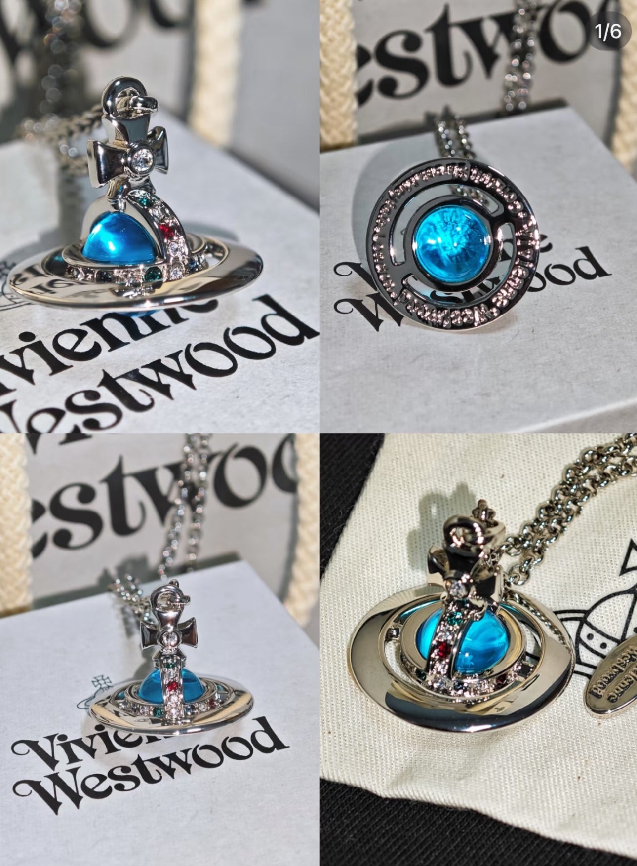 Vivienne Westwood Tiny Orb Necklace 限定限量寶藍中號立體土星項鍊