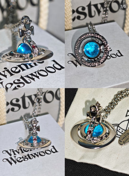 Vivienne Westwood Tiny Orb Necklace 限定限量寶藍中號立體土星項鍊