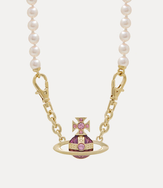 Vivienne Westwood Aïda Bas Relief Necklace 精典土星珍珠項鏈