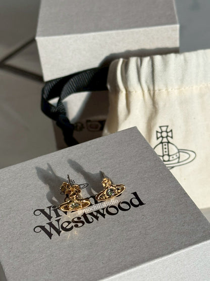Vivienne Westwood Nano Solitaire Earrings 經典水晶土星耳環（多色！）