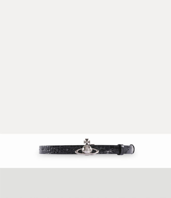 Vivienne Westwood Small Orb Buckle Belt 鱷魚壓紋土星皮帶 (共2色！）