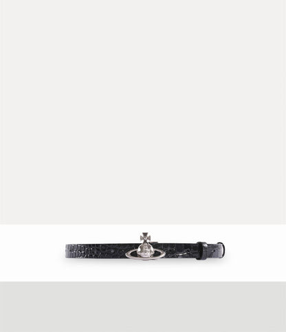 Vivienne Westwood Small Orb Buckle Belt 鱷魚壓紋土星皮帶 (共2色！）