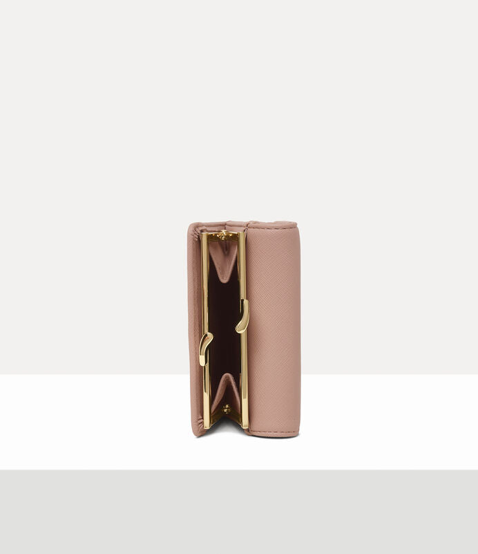 Vivienne Westwood Saffiano 十字紋牛皮三折口金短夾