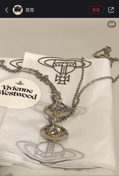 Vivienne Westwood New Petite & Tiny Aurora Orb Pendant Necklace 限定限量極光立體土星小號中號項鍊