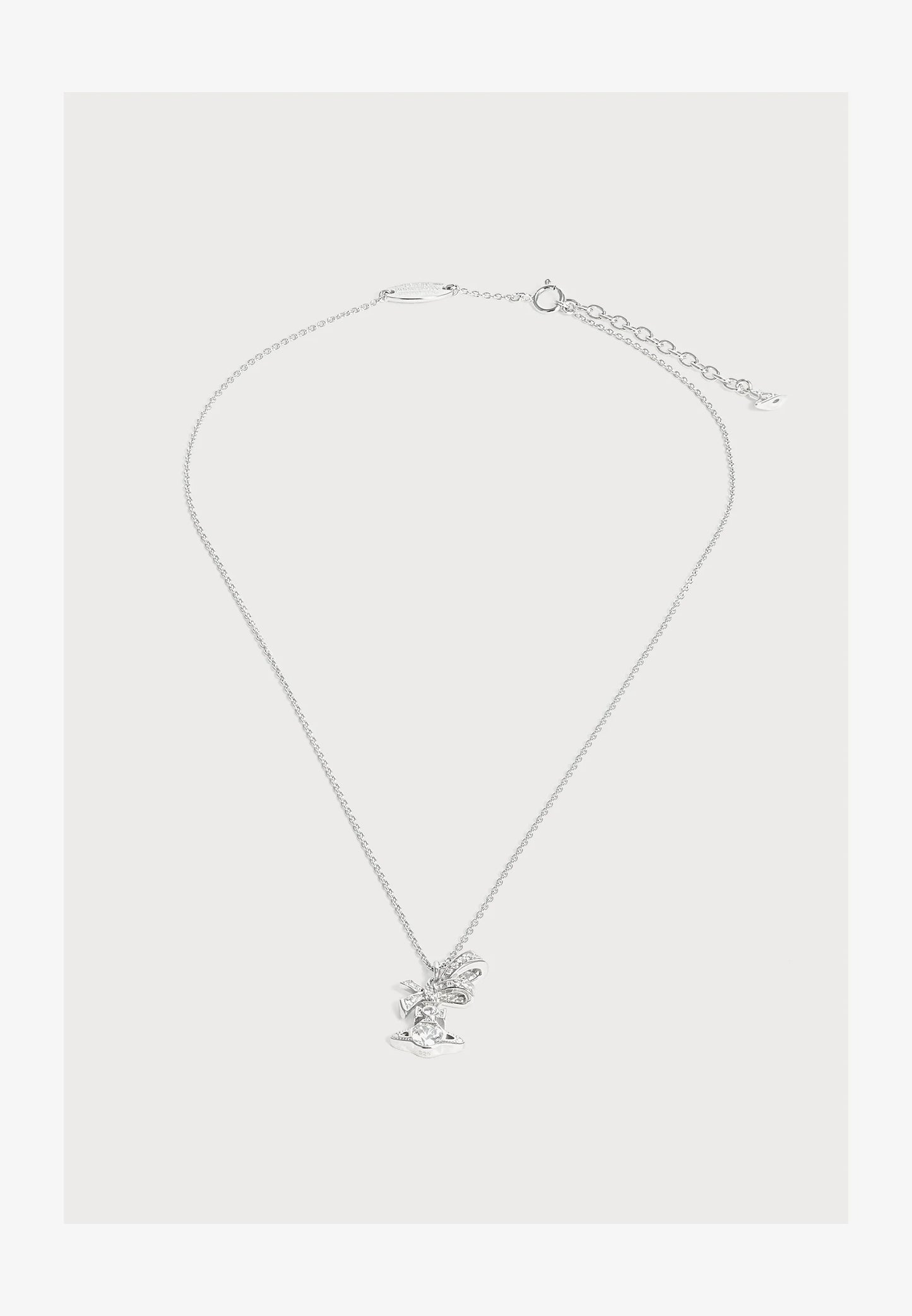 Vivienne Westwood Angelique Pendant Necklace 純銀蝴蝶結水晶項鍊（共2色！）