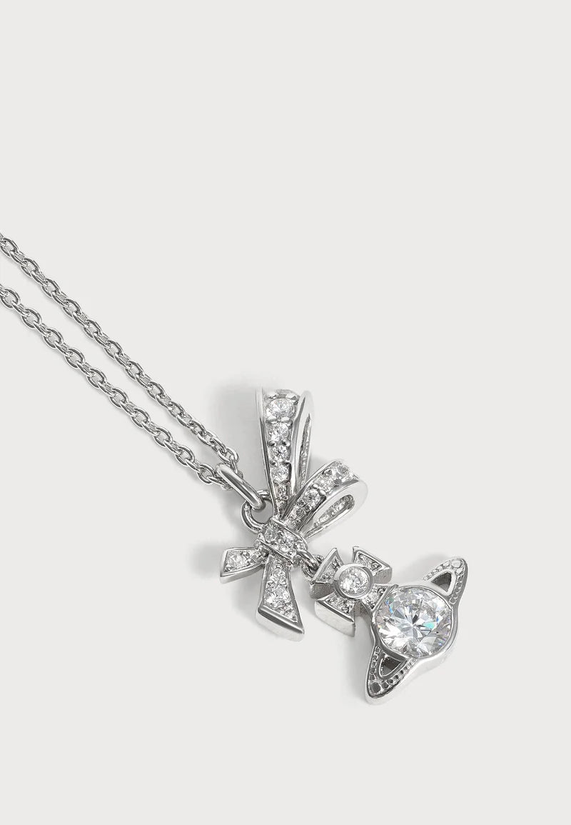 Vivienne Westwood Angelique Pendant Necklace 純銀蝴蝶結水晶項鍊（共2色！）