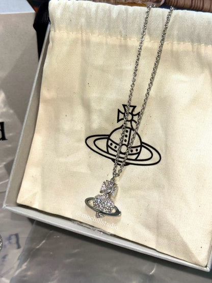 Vivienne Westwood Agnatha Necklace 情人節限定愛心滿鑽土星項鍊