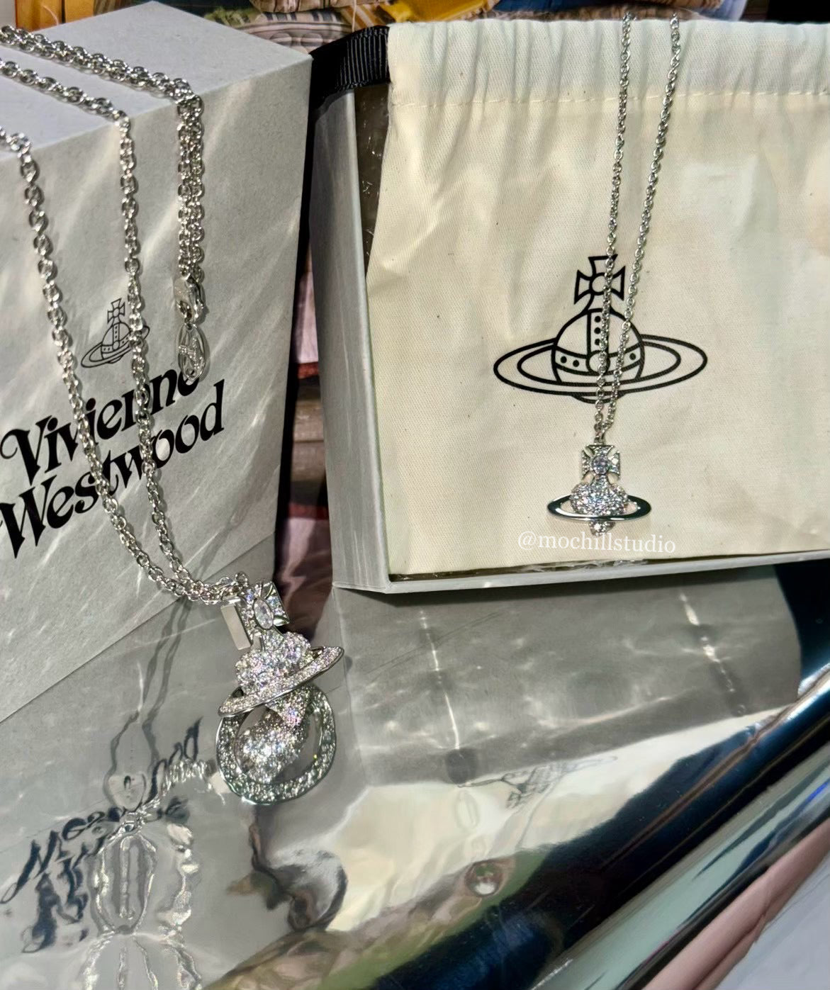 Vivienne Westwood Agnatha Necklace 情人節限定愛心滿鑽土星項鍊