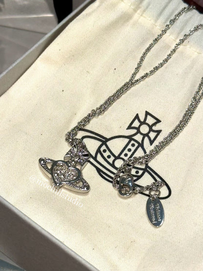 Vivienne Westwood Agnatha Necklace 情人節限定愛心滿鑽土星項鍊