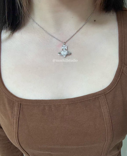 Vivienne Westwood Agnatha Necklace 情人節限定愛心滿鑽土星項鍊