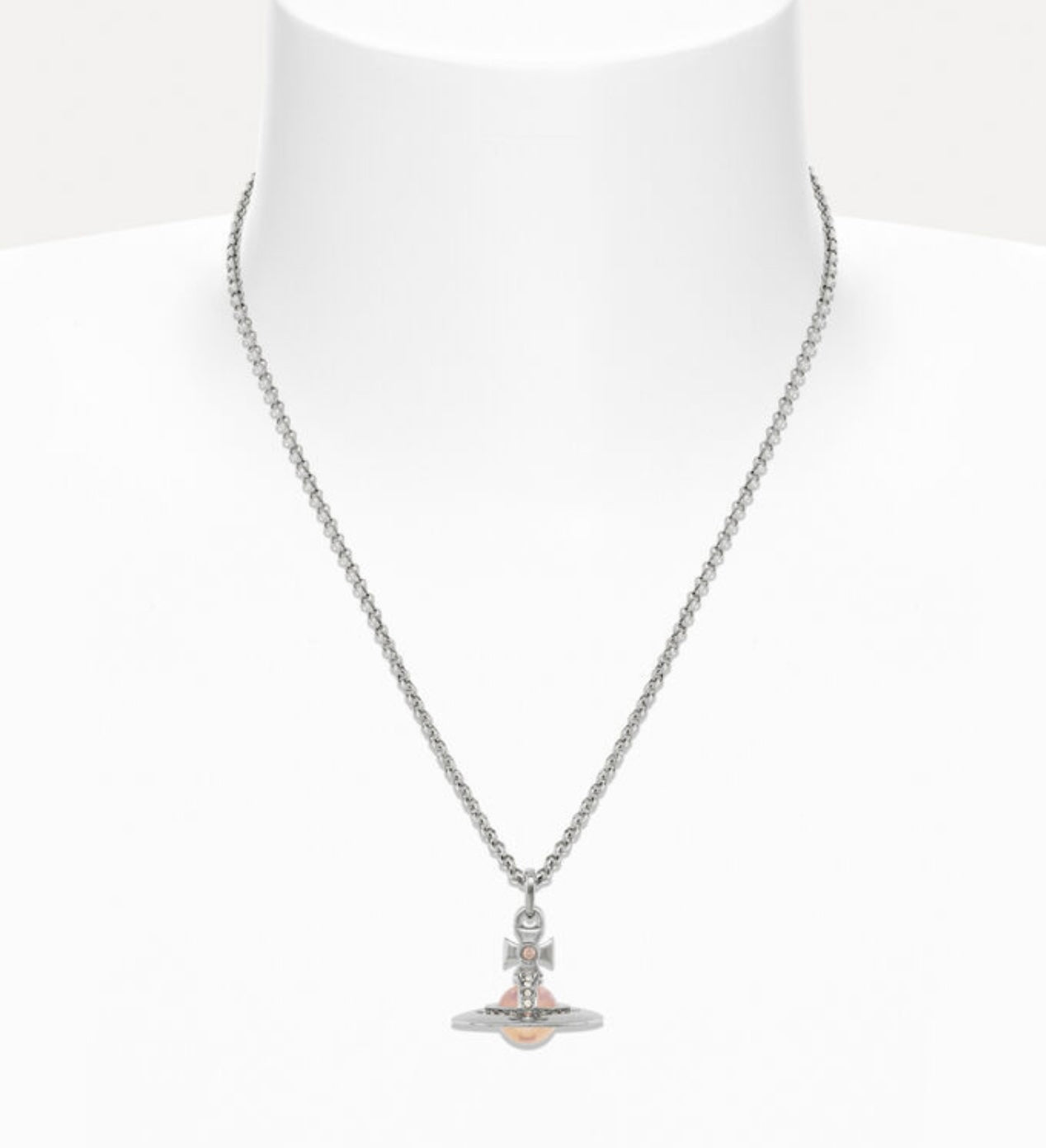 Vivienne Westwood Petite & Tiny Peach ORB Necklace 限定限量蜜桃粉立體土星項鍊（全尺寸！）