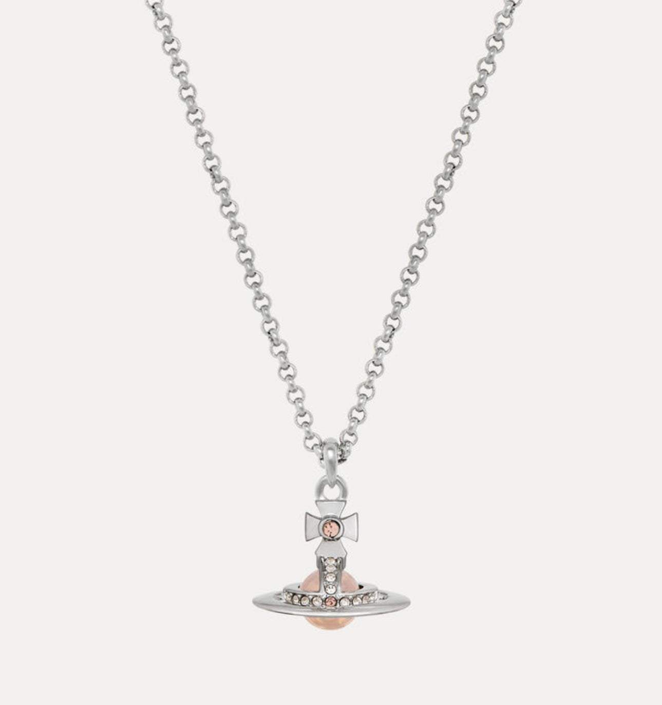 Vivienne Westwood Petite & Tiny Peach ORB Necklace 限定限量蜜桃粉立體土星項鍊（全尺寸！）