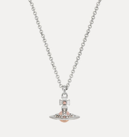 Vivienne Westwood Petite & Tiny Peach ORB Necklace 限定限量蜜桃粉立體土星項鍊（全尺寸！）