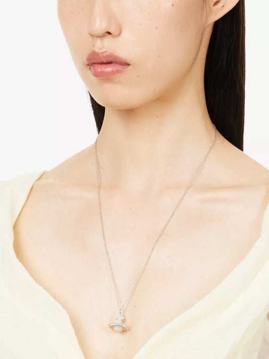 Vivienne Westwood Grace Small Pendant Necklace 立體滿鑽土星項鍊