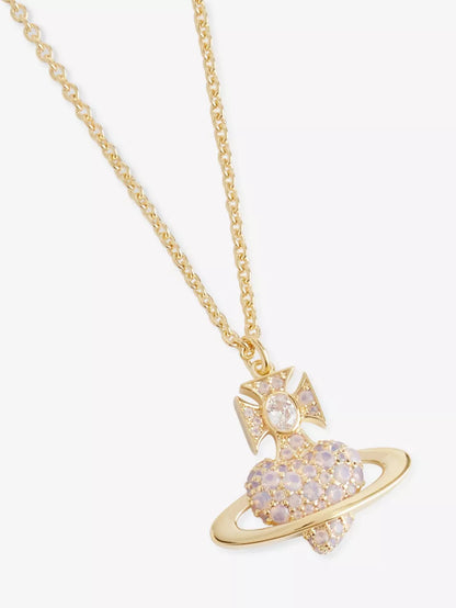 Vivienne Westwood Agnatha Necklace 情人節限定愛心滿鑽土星項鍊