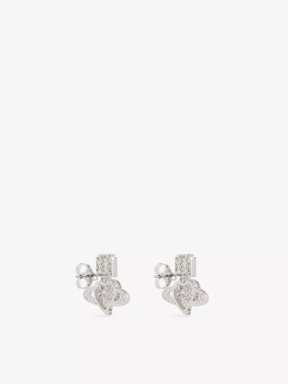 Vivienne Westwood Agnatha Earrings 情人節限定愛心滿鑽土星耳環