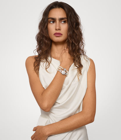 Vivienne Westwood The Strand Watch 夢幻滿鑽土星珍珠手錶