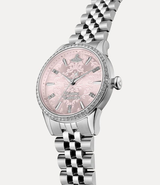 Vivienne Westwood Little Wallace Watch 粉色雕花水鑽手錶