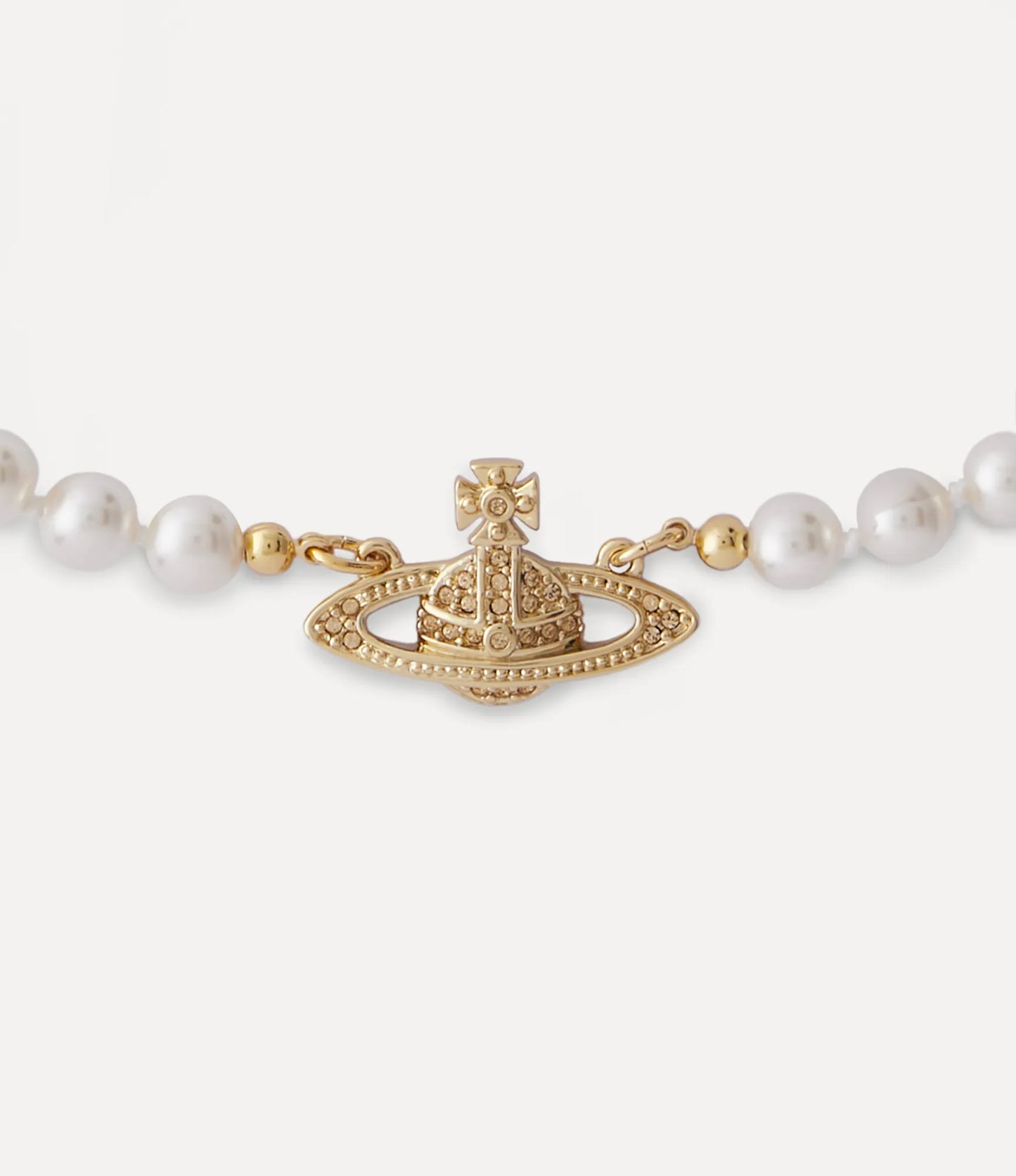 Vivienne Westwood Mini Bas Relief Pearl Choker 經典滿鑽土星珍珠頸鍊（共3色！）