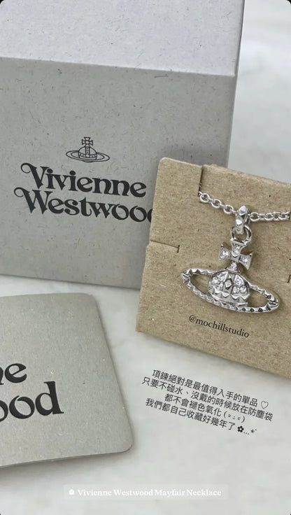 Vivienne Westwood Mayfair Necklace 卯釘水晶土星項鍊（共4色！）