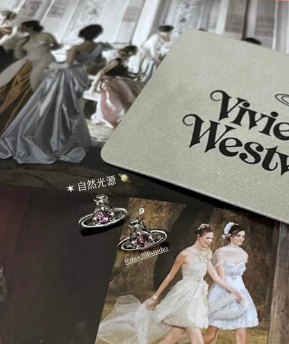 Vivienne Westwood Nano Solitaire Earrings 經典水晶土星耳環（多色！）