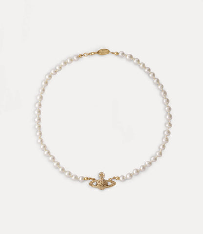 Vivienne Westwood Mini Bas Relief Pearl Choker 經典滿鑽土星珍珠頸鍊（共3色！）