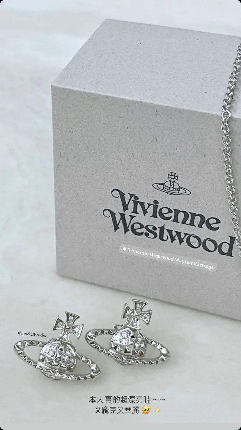 Vivienne Westwood Mayfair Earrings 卯釘水晶土星耳環（共4色！）