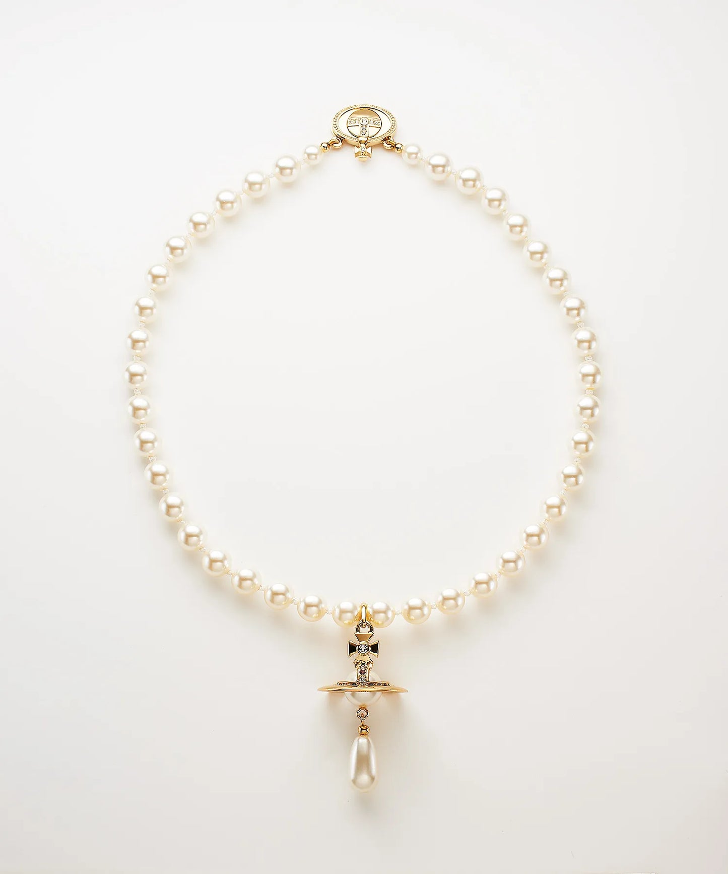 Vivienne Westwood One Row Pearl Drop Choker 經典珍珠土星頸鍊（共2色！）