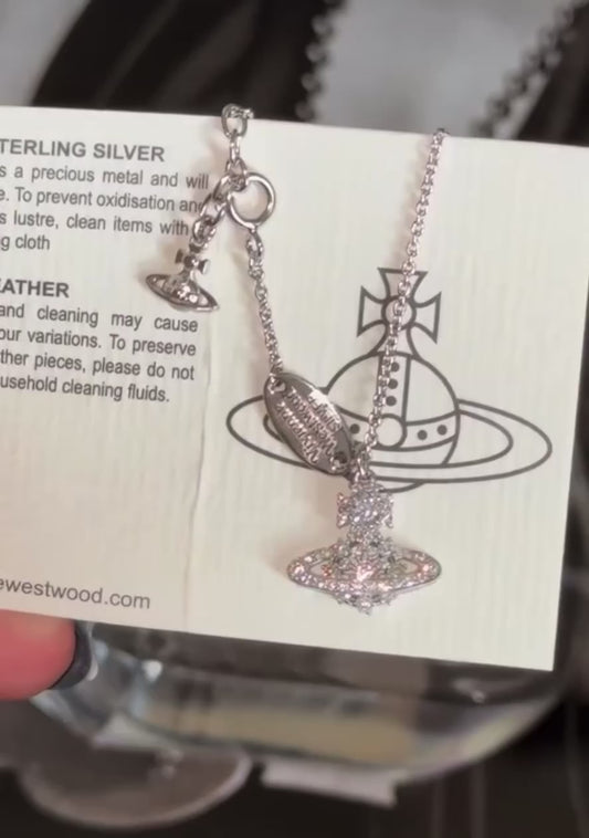 Vivienne Westwood Narcissa Necklace 純銀雪花土星項鍊