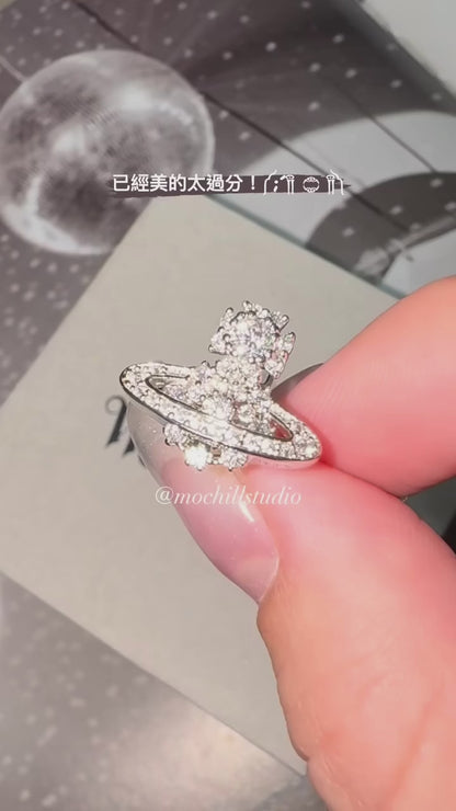 Vivienne Westwood Narcissa Earrings 純銀雪花土星耳環