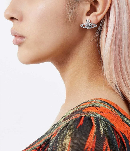 （現貨！）Vivienne Westwood Mini Bas Relief Earrings 經典滿鑽土星耳環（多色！）