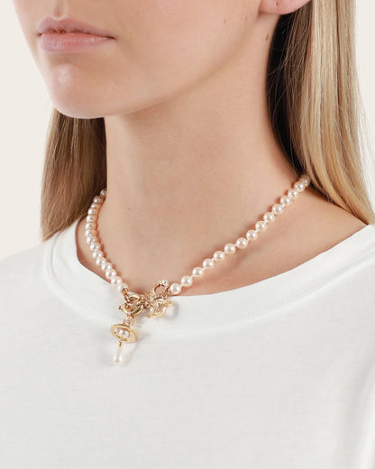 Vivienne Westwood Rigoberta Pearl Necklace 夢幻立體土星蝴蝶結珍珠項鏈